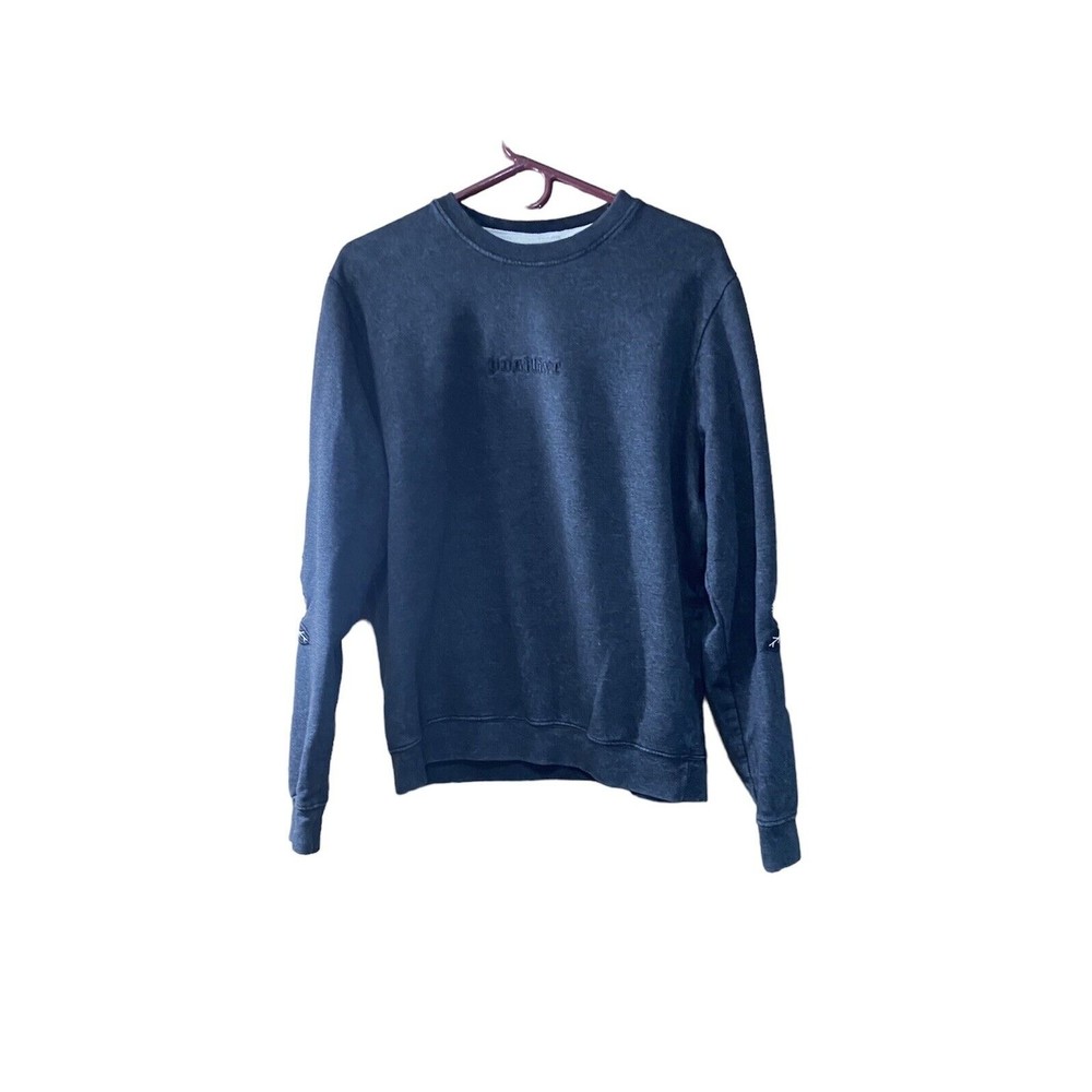Blind Rooster Positive Embroidered Roses Pullover Sweatshirt Gray Youth Men’s